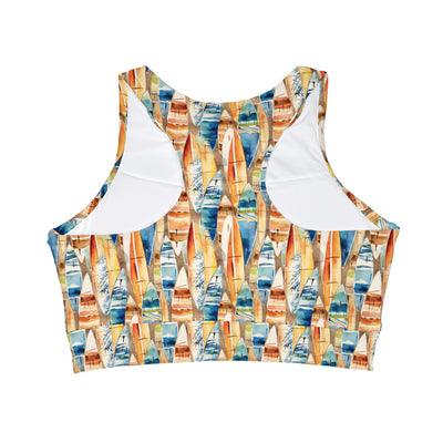 Dilucendro High Neck Crop Bikini Top (AOP) DHC-05
