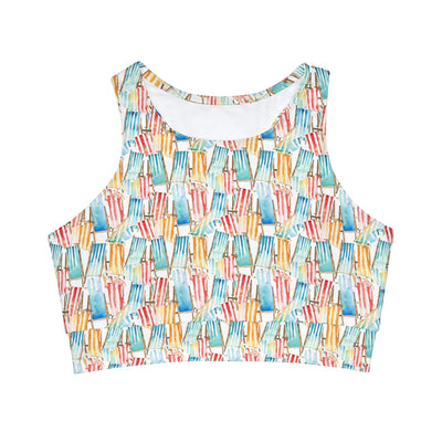 Dilucendro High Neck Crop Bikini Top (AOP) DHC-03