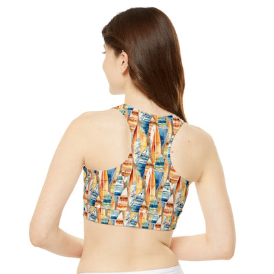 Dilucendro High Neck Crop Bikini Top (AOP) DHC-05