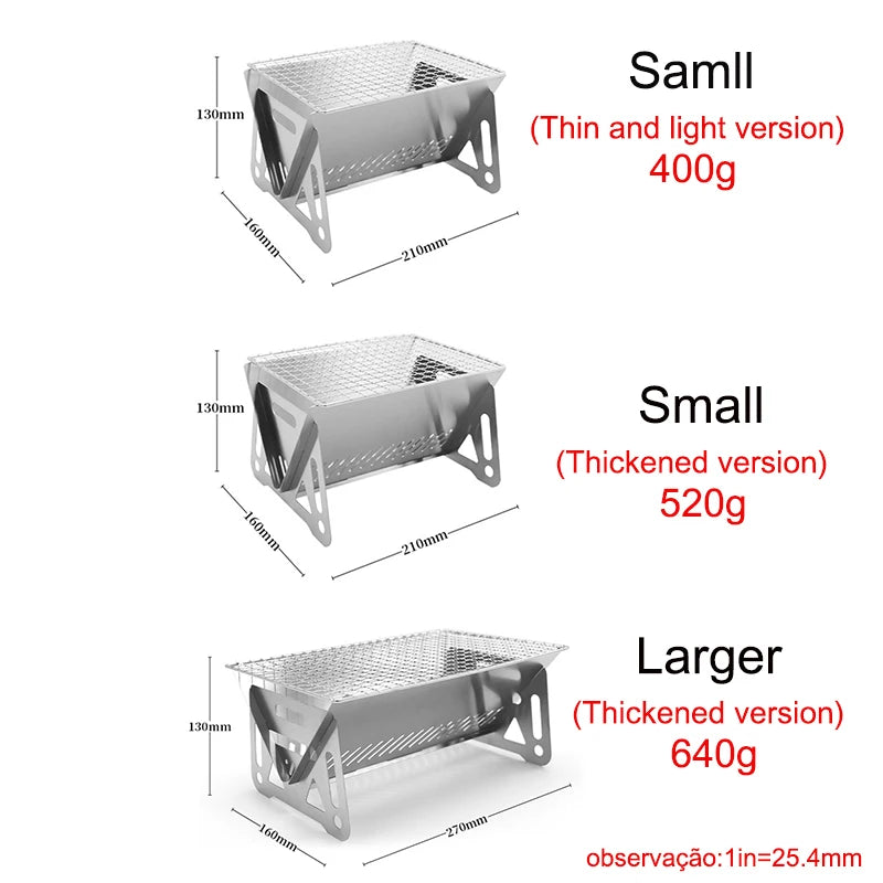 PORTABLE FOLDING BARBECUE GRILL